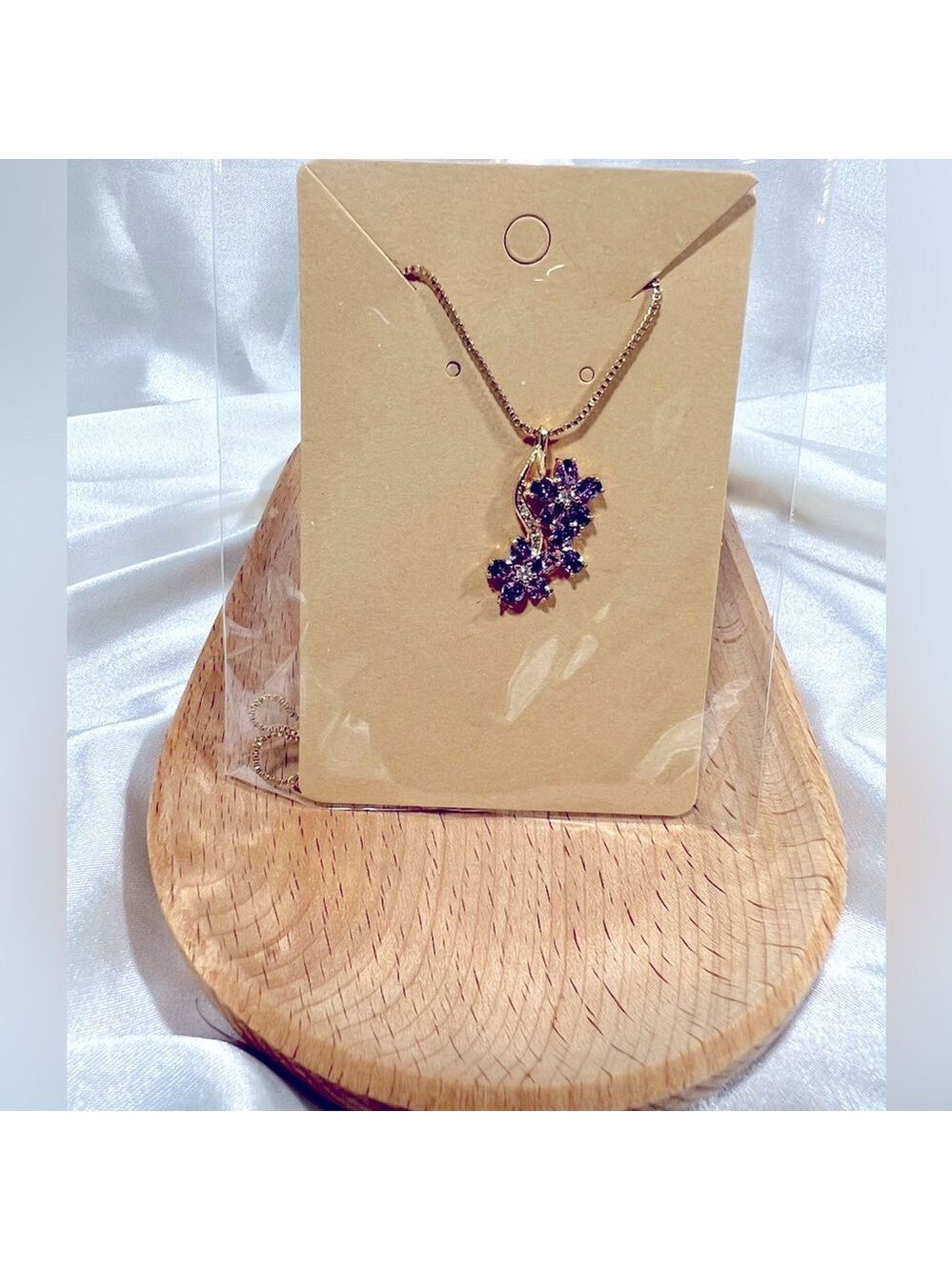 Purple Dainty Floral Necklace